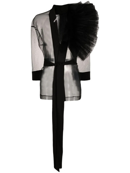  Alchemy Tulle-inserts Belted Jacket - Black 