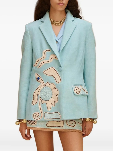  Alemais Azar Embroidered Blazer - Blue 
