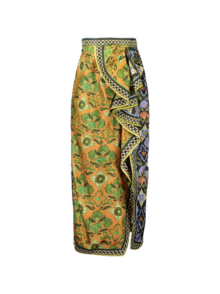  Alemais Cece Spliced Silk Skirt - Green 