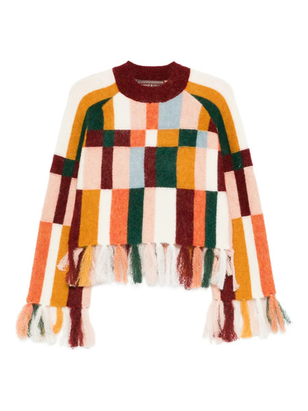  Alemais Fringe Sweater - White 