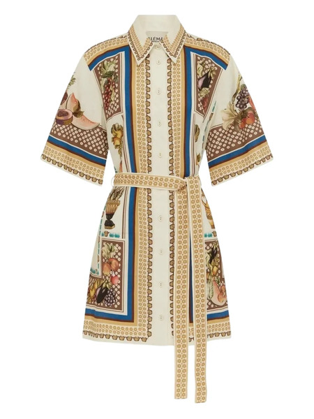  Alemais Mercado Fruit-print Mini Dress - Neutrals 