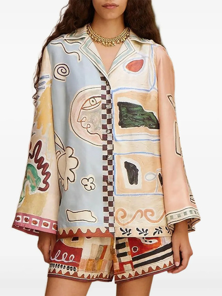  Alemais Michelle Silk Shirt - Neutrals 