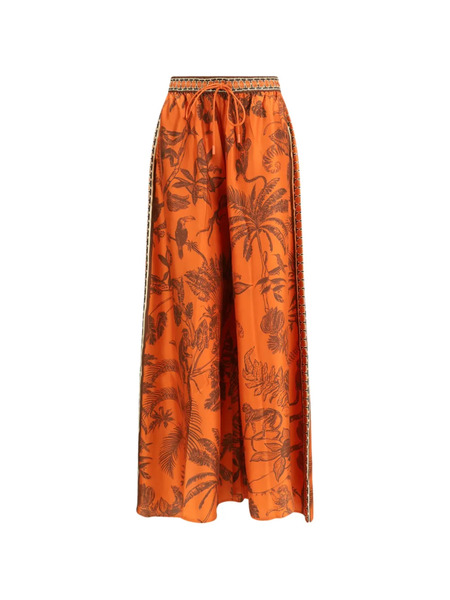  Alemais Monkey-print Palazzo Pants - Orange 