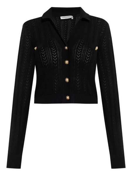  Alessandra Rich Button-embellished Knitted Cardigan - Black 