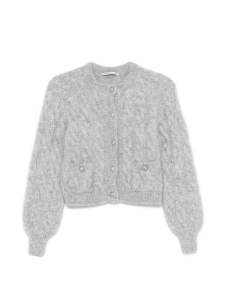  Alessandra Rich Cable-knit Cardigan - Grey 