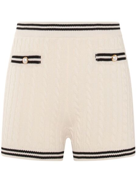  Alessandra Rich Cable-knit Shorts - White 