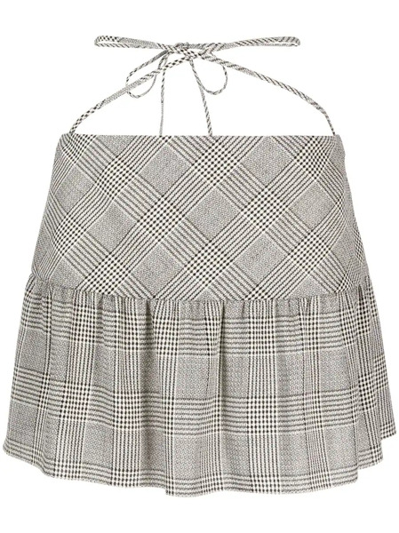  Alessandra Rich Check-pattern Mini Skirt - Black 