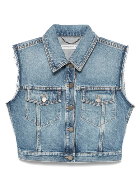  Alessandra Rich Cropped Waistcoat - Blue 