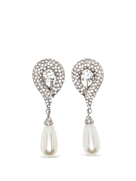  Alessandra Rich Faux-pearl Earrings - Silver 