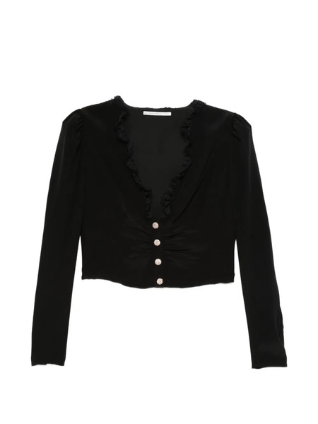  Alessandra Rich Lace-trim Buttoned Blouse - Black 