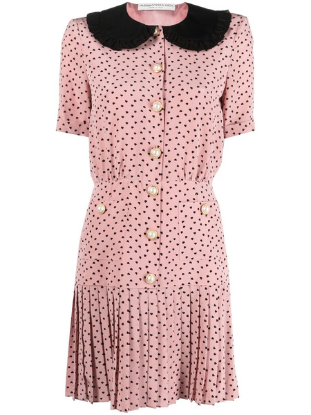  Alessandra Rich Polka Dot-print Silk Minidress - Pink 