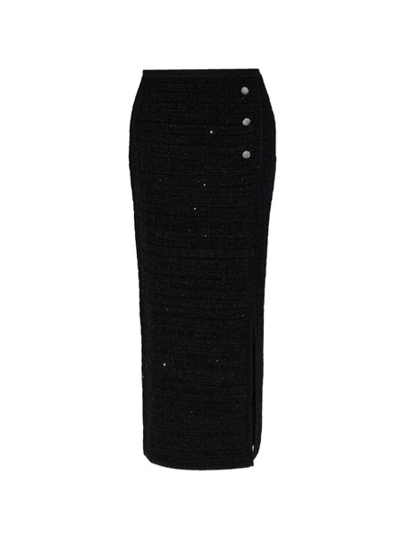  Alessandra Rich Sequin-embellished Knitted Midi Skirt - Black 