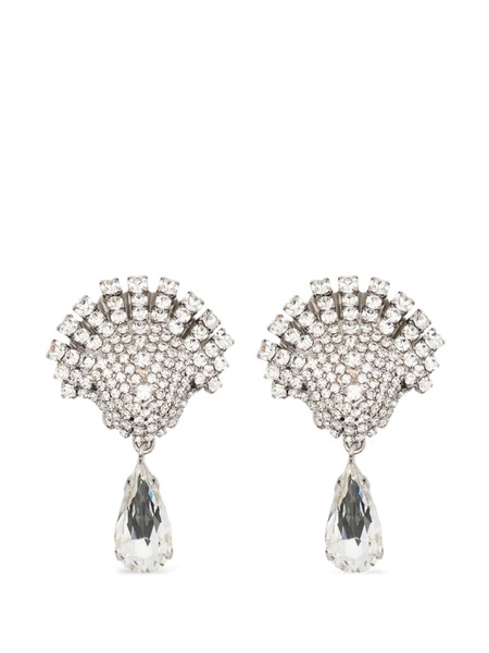  Alessandra Rich Shell Drop Earrings - Silver 