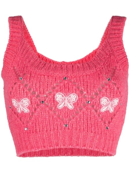  Alessandra Rich Sleeveless Knitted Top - Pink 