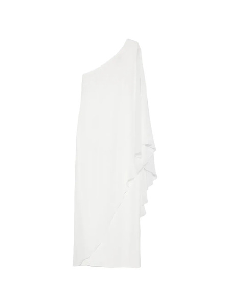  Alessandro Legora One-shoulder Ruffled Midi Dress - White 