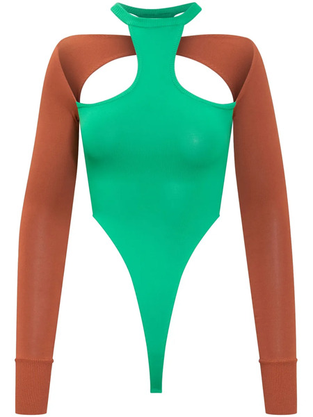  Alessandro Vigilante Two-tone Bodysuit - Green 