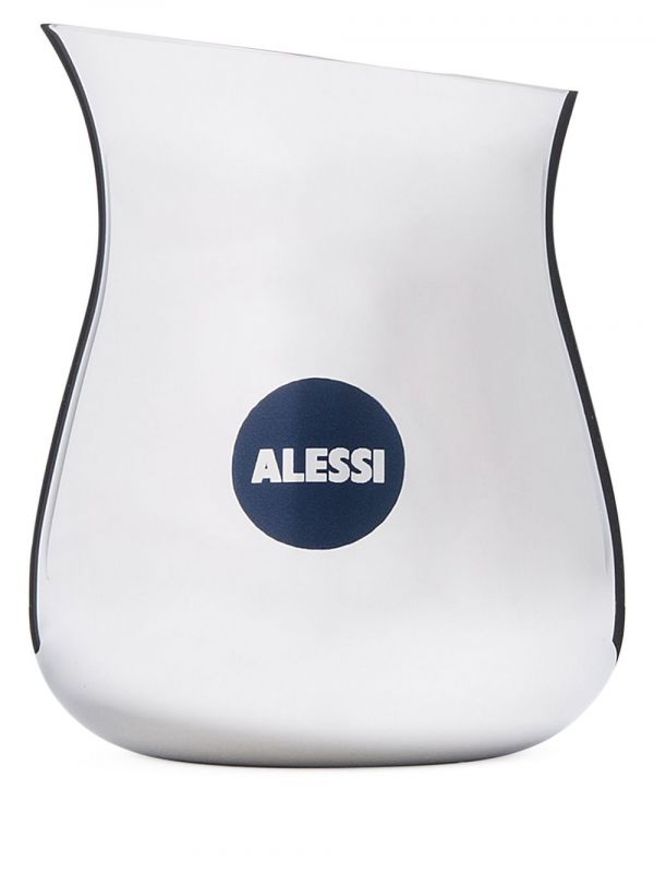 Alessi Branded Curved Vase (8cm) - Silver 