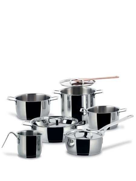  Alessi Cookware Set Of 9 - Silver 