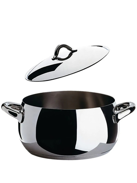  Alessi Low Stainless Steel Casserole Pot (24cm) - Silver 