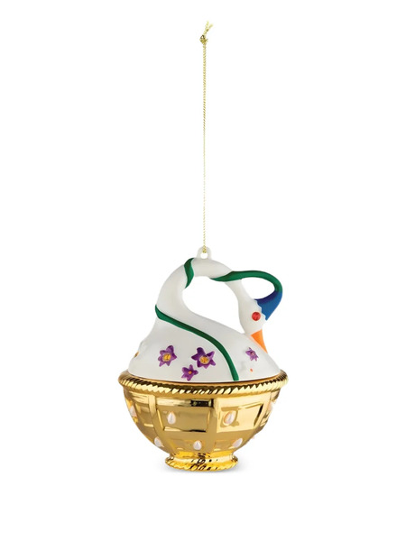  Alessi Spring Swan Gold-tone Ornament - White 