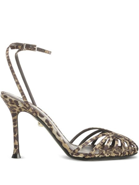  Alevì 95mm Ally Leopard-print Sandals - Brown 