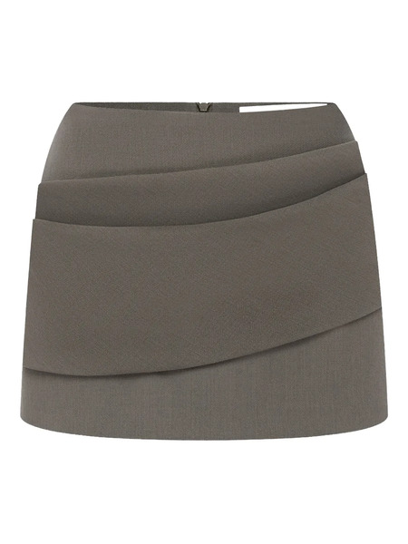  Alex Perry Asymmetric-drape Mini Skirt - Grey 