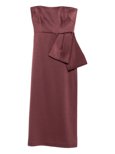  Alex Perry Bow Strapless Midi Dress - Purple 