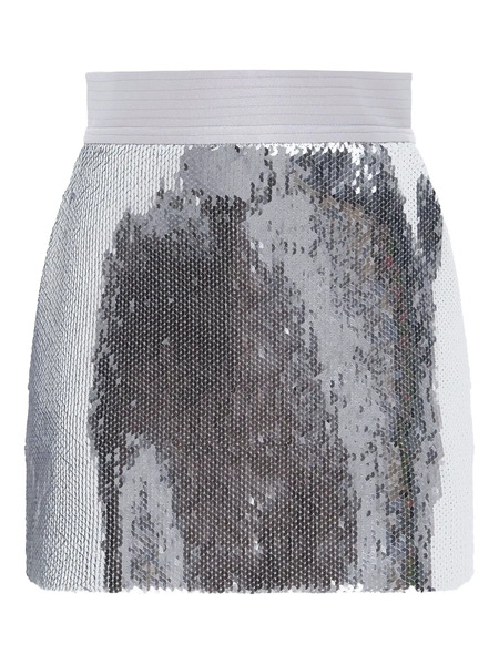  Alex Perry Delon Sequinned Mini Skirt - Silver 