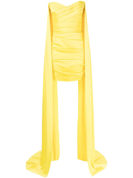  Alex Perry Draped-panel Ruched Dress - Yellow 