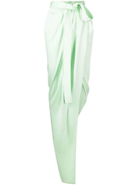  Alex Perry Satin-finish Asymmetric Long Skirt - Green 