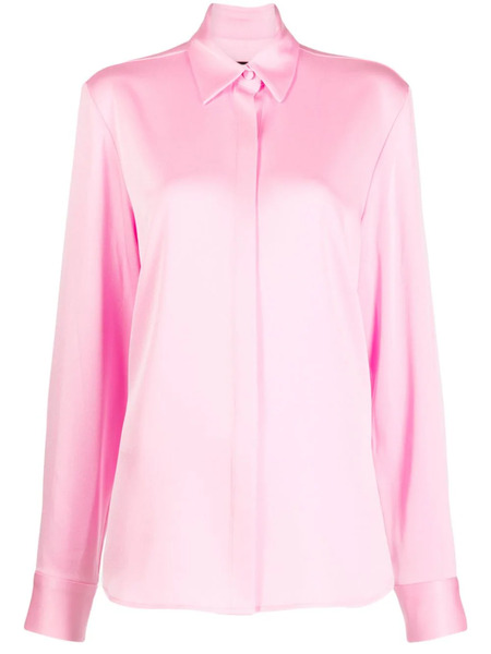  Alex Perry Satin-finish Button-down Shirt - Pink 