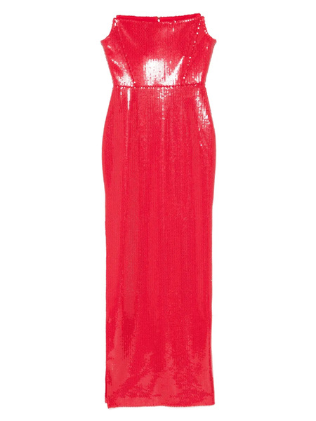  Alex Perry Strapless Sequinned Maxi Dress - Red 