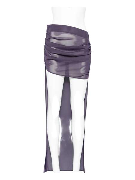  Alex Perry Tucked Mesh Mini Skirt - Purple 