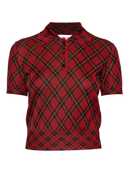  Alexander Mcqueen Argyle Button Polo Top - Red 