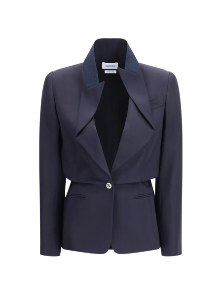  Alexander Mcqueen Button Fitted Jacket - Blue 