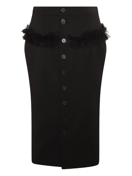  Alexander Mcqueen Button-front Ruffled Skirt - Black 