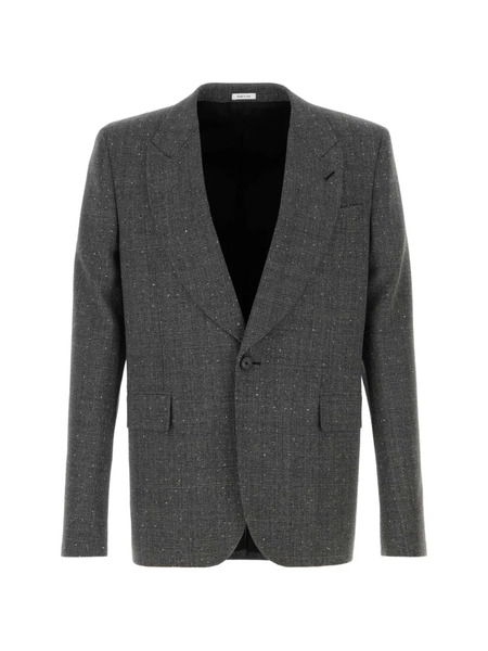  Alexander Mcqueen Checked Blazer - Grey 