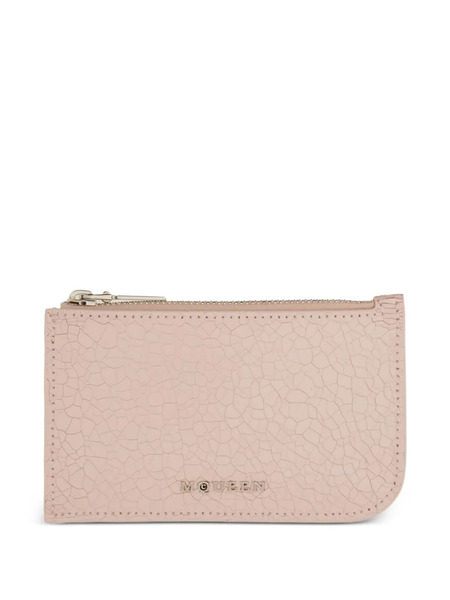 Alexander Mcqueen Cracked-leather Zip-around Wallet - Pink 