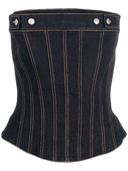  Alexander Mcqueen Denim Bustier Top - Blue 