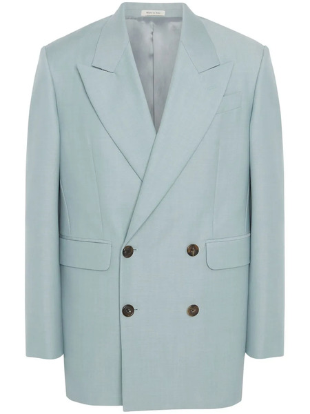  Alexander Mcqueen Double-breasted Tailored Jacket - Blue 