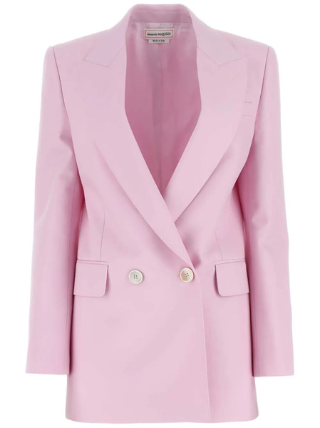  Alexander Mcqueen Double-breasted Wool Blazer - Pink 