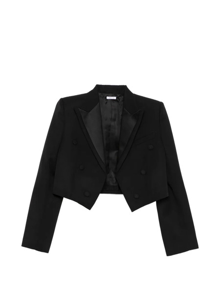  Alexander Mcqueen Double Lapel Cropped Jacket - Black 