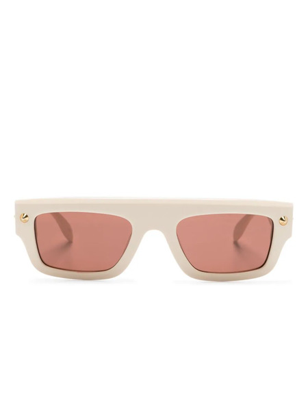  Alexander Mcqueen Eyewear Rectangle-frame Sunglasses - Neutrals 