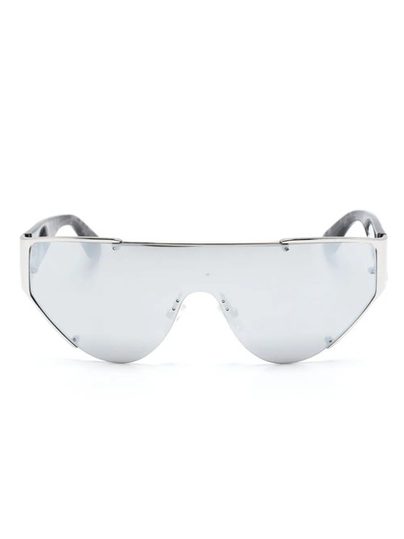  Alexander Mcqueen Eyewear Shield-frame Mirrored Sunglasses - Silver 