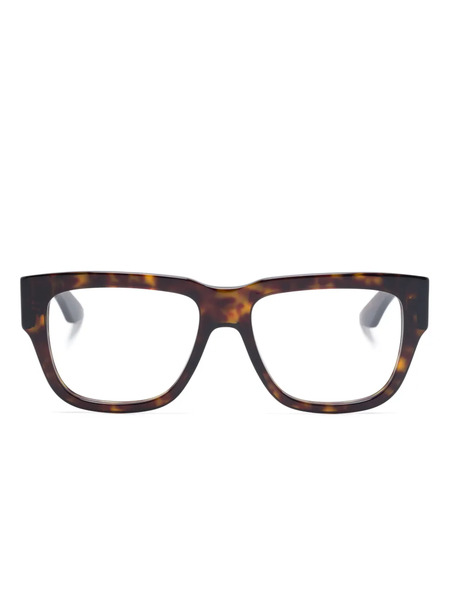  Alexander Mcqueen Eyewear Square-frame Glasses - Brown 