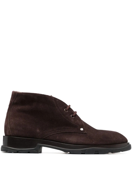  Alexander Mcqueen Lace-up Suede Boots - Brown 