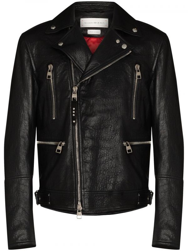  Alexander Mcqueen Leather Biker Jacket - Black 