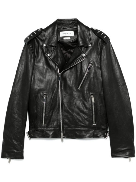  Alexander Mcqueen Leather Jacket - Black 