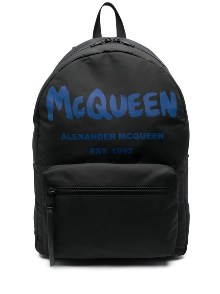  Alexander Mcqueen Logo-print Two-tone Backpack - Black 