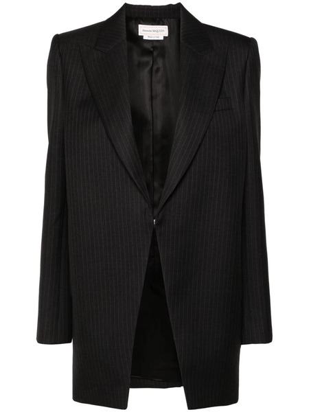  Alexander Mcqueen Pinstripe Pattern Blazer - Grey 